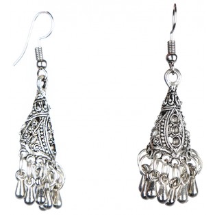 Silver Oxidized Earrings Jhumka Jhumki Bali Imitation Indian Bollywood Ethnic Wedding Jewelry H20